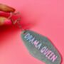 The 'Drama Queen' Motel Keyring — Sparkle Edition / Retro Glitter Key Fob / Funny Gift For Her, thumbnail 5 of 6