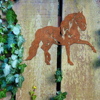 Rusted Metal Walking Horse, Animal Wall Art Decor, 7 of 10