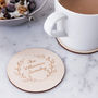 Engraved Wreath Drinks Coaster, thumbnail 1 of 4