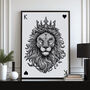 King Lion Playing Card Print Wall Art Print, thumbnail 1 of 6