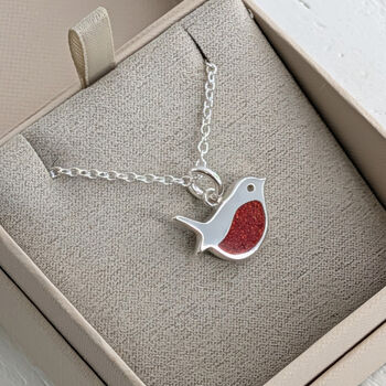 Memorial Ashes Silver Robin Pendant, 2 of 7