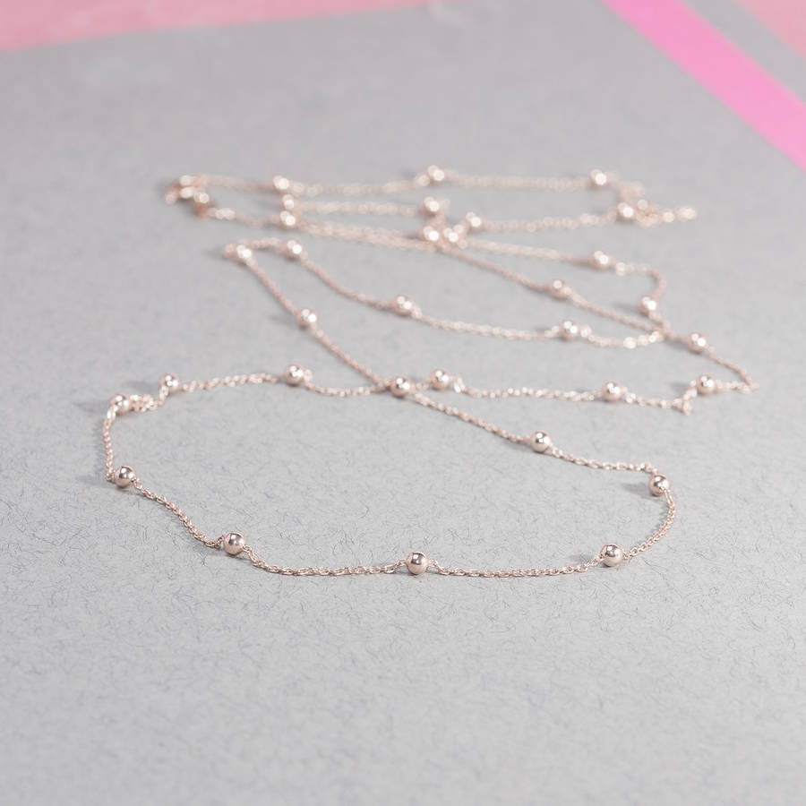Gold, Rose Gold And Silver Long Chain Necklaces By Loel & Co