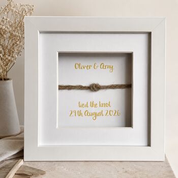 Personalised 'Tied The Knot' Framed Wedding Gift, 6 of 11