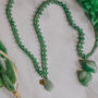 Long Length Green Chalcedony Stone Necklace With Detail, thumbnail 1 of 3