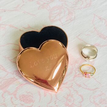 'Love You' Rose Gold Plated Engraved Trinket Pot, 4 of 4