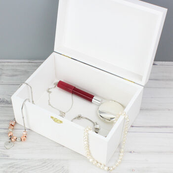Personalised Fairytale Floral White Wooden Keepsake Box, 11 of 11