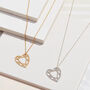 Gold Plated Sterling Silver Heart Diamond Pendant, thumbnail 6 of 6