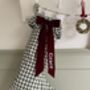 Personalised Green Gingham Stocking Velvet Bow, thumbnail 5 of 7