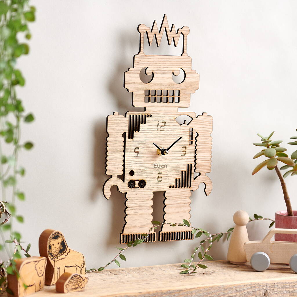 Robot Personalised Children's Clock, 1 of 3