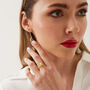 Barbed Wire Design Pearl Sterling Silver Hammered Ring, thumbnail 2 of 8