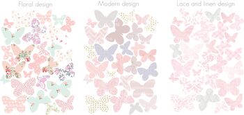 Patterned Butterfly Fabric Wall Stickers, 3 of 3