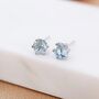 Genuine Blue Topaz Stud Earrings In Sterling Silver, thumbnail 4 of 12