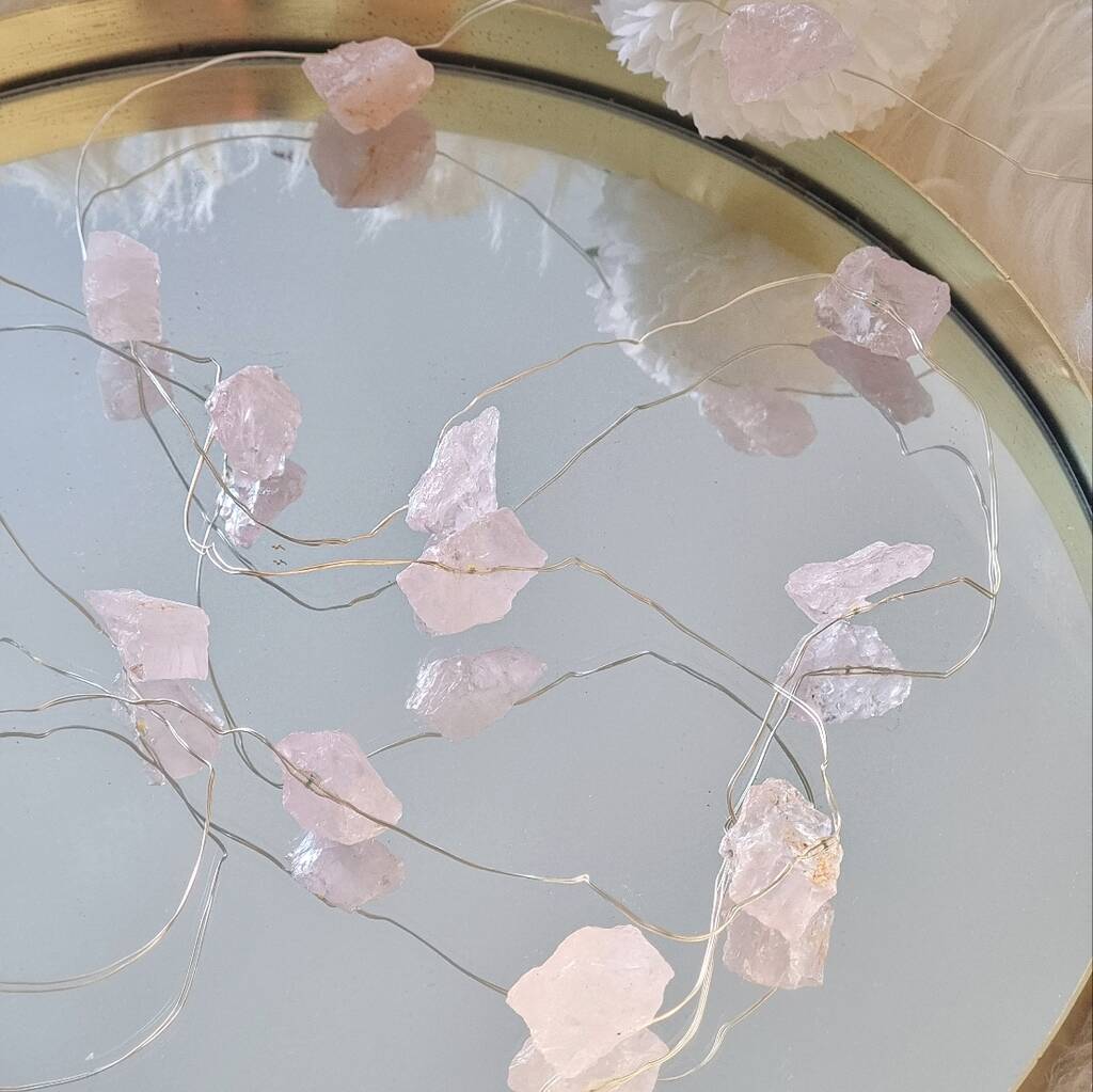 Rose Quartz Crystal String Fairy Lights, 1 of 7