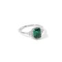 White Gold Emerald And Natural Diamond Halo Ring, thumbnail 3 of 4