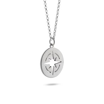 Compass Silhouette Pendant Necklace, 3 of 5