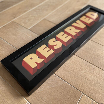 Cool Reserved Sign | Framed Print | Wall Art, 2 of 6