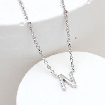 Sterling Silver Mini Initial Necklace, 3 of 7