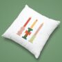 Festive Candle Trio Christmas Cushion, thumbnail 2 of 5