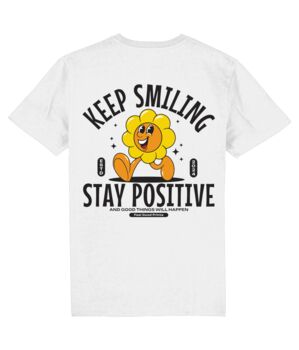 Stay Positive Keep Smiling, Unisex Graphic T Shirt, 7 of 12