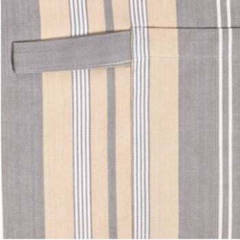 Personalised Grey Beige Striped Premium Cotton Apron, 2 of 7