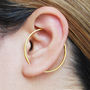 Round Geometric Gold Plated Silver Hoop Earrings, thumbnail 2 of 10