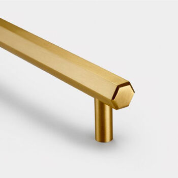 Solid Brass Gold Hexagonal Handles With Backplate, 5 of 7
