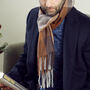 Men's Personalised Rusty Check Scarf, thumbnail 4 of 12