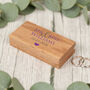 Personalised Mr And Mrs Wedding Oak Wooden Double Ring Box, thumbnail 3 of 4