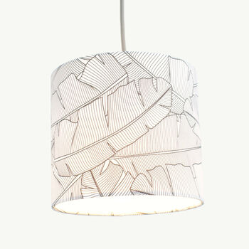 Black And White Banana Leaf Tropical Lampshade, 2 of 7