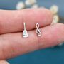 Mismatched Guitar And Music Note Stud Earrings, thumbnail 4 of 8