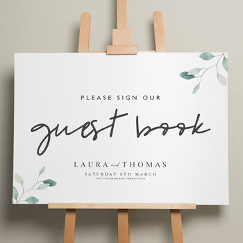 Botanical Wedding Cake Menu Sign 'Laura', 6 of 9