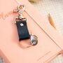 Personalised Blue Leather Anniversary Travel Keyring, thumbnail 4 of 4
