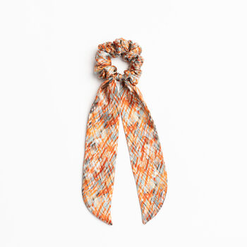 100% Silk Scarf Scrunchie Crosshatch, 2 of 3