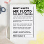 Personalised Best Things About Our Teacher Print, thumbnail 1 of 2