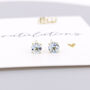 Solid 9ct Yellow Gold March Aquamarine Birthstone Stud Earrings, thumbnail 3 of 6