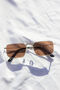 Brown Nose Bridge Angular Rectangle Aviator Sunglasses, thumbnail 1 of 9