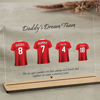 Personalised Dad Dream Team Football Shirt Plaque, 7 of 10