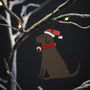 Chocolate Labrador Dog Christmas Tree Decoration, thumbnail 2 of 4