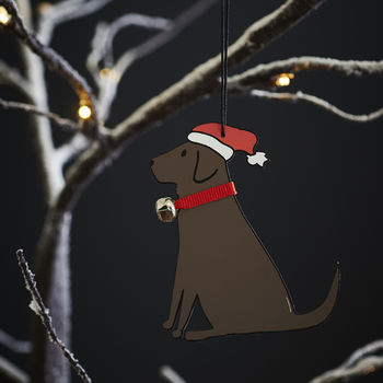 Chocolate Labrador Dog Christmas Tree Decoration, 2 of 4