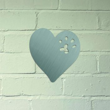 Cat Paw Print Heart Steel Garden Sculpture, 3 of 3