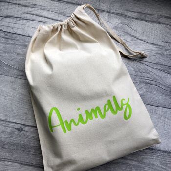 Personalised Animals Drawstring Children's Storage Bag, 4 of 5