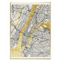 New York Metallic Map Screen Print | Gold Leaf, thumbnail 1 of 2