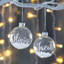 Personalised White Glass Snow Bauble, thumbnail 1 of 3