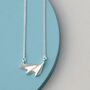 Sterling Silver Geometric Pendant Necklace. Fan Shape, thumbnail 2 of 5