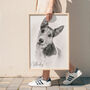Personalised Black And White Pencil Sketch Pet Portrait, thumbnail 3 of 10