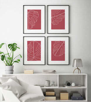 Set Of Four Floral Silhouette Unframed Home Prints, 5 of 12