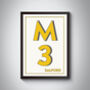 M3 Manchester Typography Postcode Print, thumbnail 3 of 8