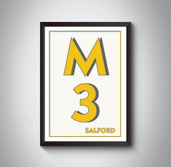 M3 Manchester Typography Postcode Print, 3 of 8
