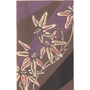 Abstract Flower Japanese Woodblock Print, 2 of 3