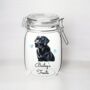 Personalised Black Labrador Kilner Style Dog Treat Jar, thumbnail 2 of 2